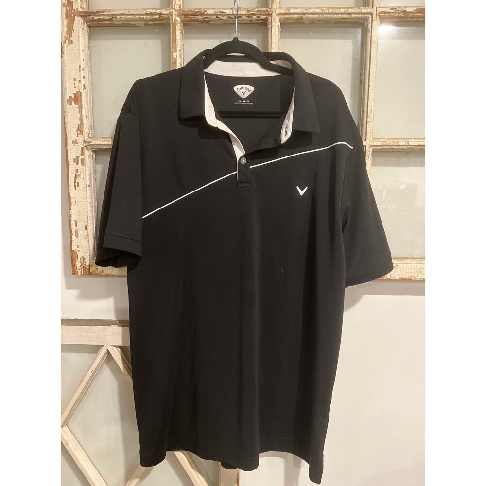 Callaway mens XL black & white golf polo shirt